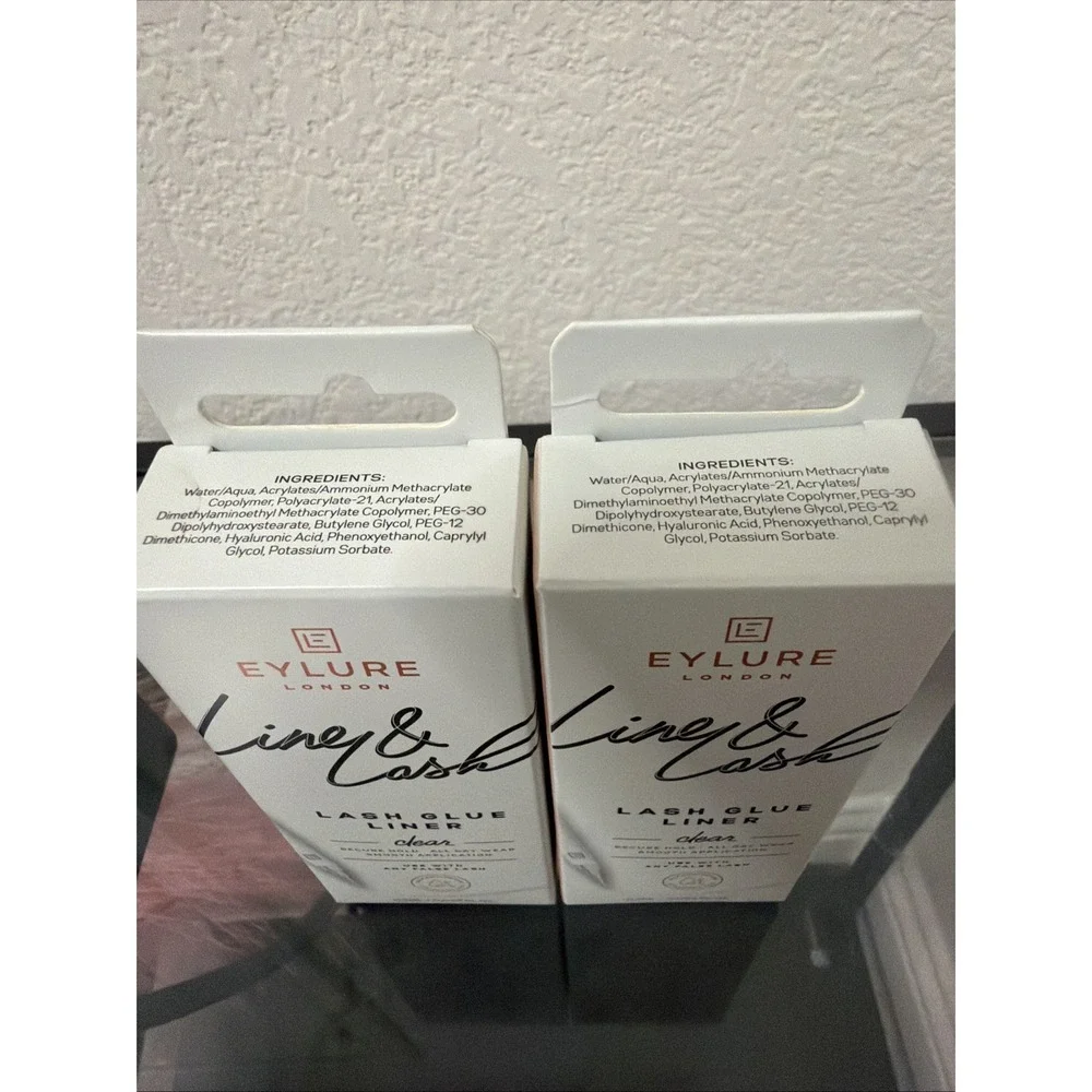 2 Pens (0.7mL each) Eylure Line & Lash Glue Liner CLEAR Secure Hold All Day Wear